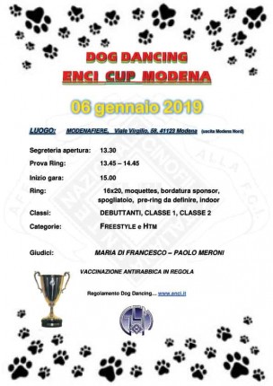 Gara DOG DANCING - Enci Cup Modena - 06 Gennaio 2019